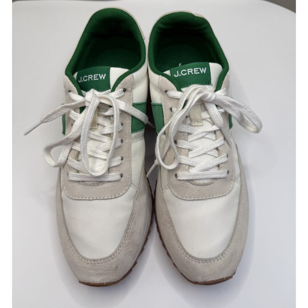 J. Crew trainers, cream and green colors, Sz 7